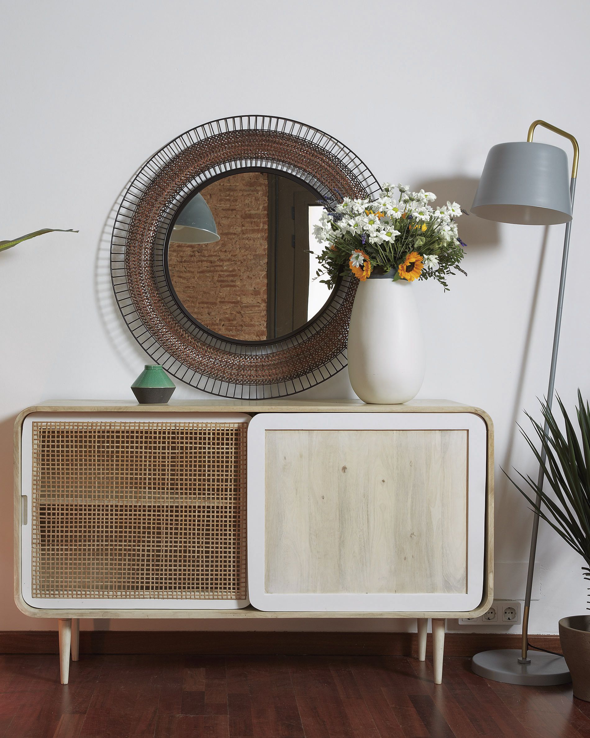 Copper Wheel Mirror